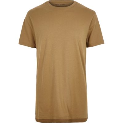 Light brown marl longline t-shirt